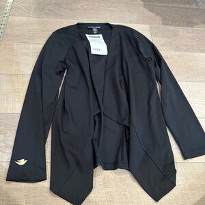 DEVON & JONES WOMENS PERFECT FIT DRAPED OPEN BLAZER NEW MEDIUM BLACK